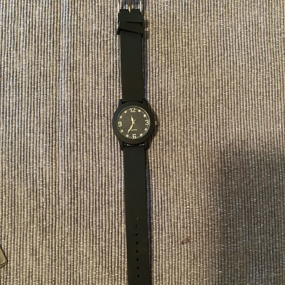 NWOT Black Accutime Silicone Watch